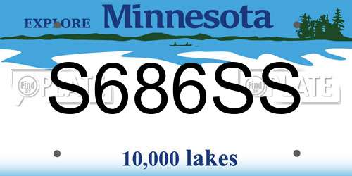 S686SS Minnesota License Plate
