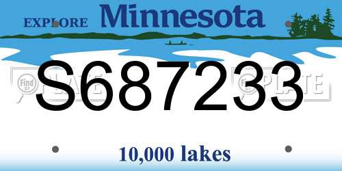 S687233 Minnesota License Plate