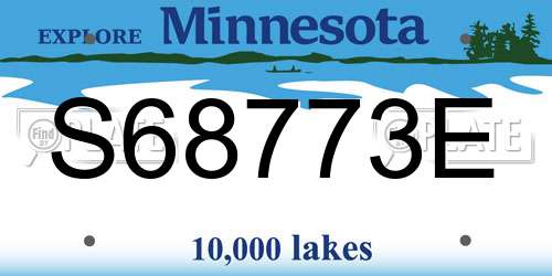 S68773E Minnesota License Plate