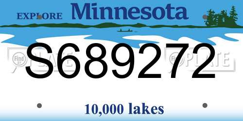 S689272 Minnesota License Plate