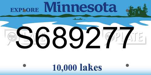 S689277 Minnesota License Plate