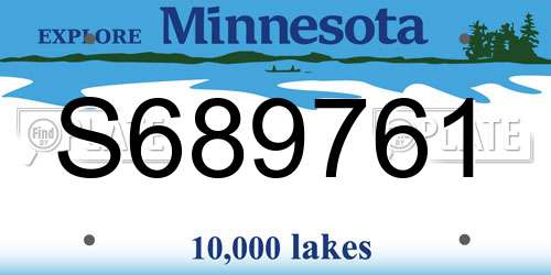 S689761 Minnesota License Plate