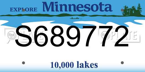 S689772 Minnesota License Plate