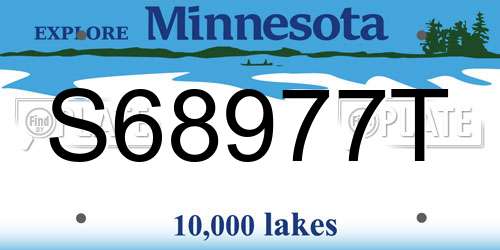 S68977T Minnesota License Plate
