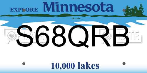 S68QRB Minnesota License Plate