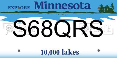 S68QRS Minnesota License Plate