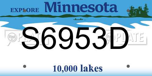 S6953D Minnesota License Plate