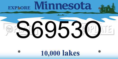 S6953O Minnesota License Plate