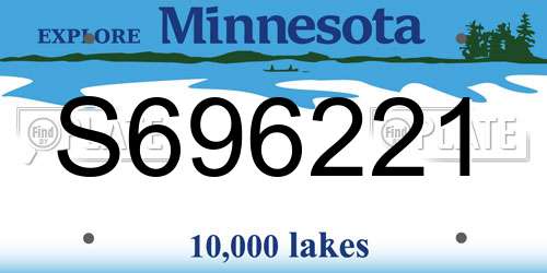 S696221 Minnesota License Plate