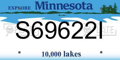 S69622I Minnesota License Plate