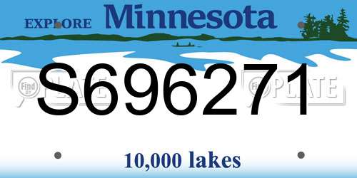 S696271 Minnesota License Plate