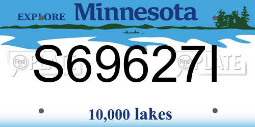 S69627I Minnesota License Plate