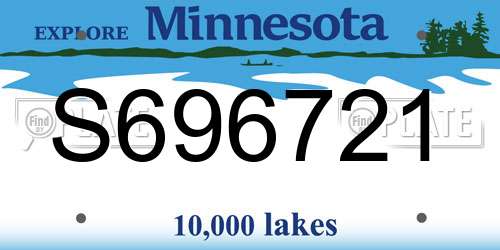 S696721 Minnesota License Plate
