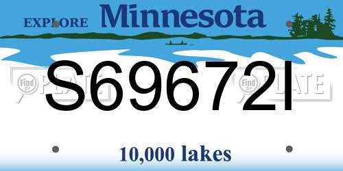 S69672I Minnesota License Plate