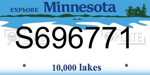 S696771 Minnesota License Plate