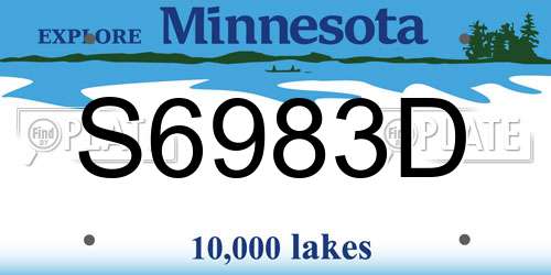 S6983D Minnesota License Plate