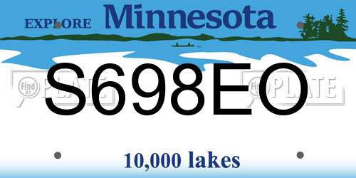 S698EO Minnesota License Plate