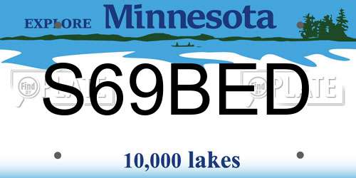 S69BED Minnesota License Plate