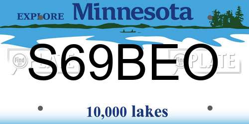 S69BEO Minnesota License Plate