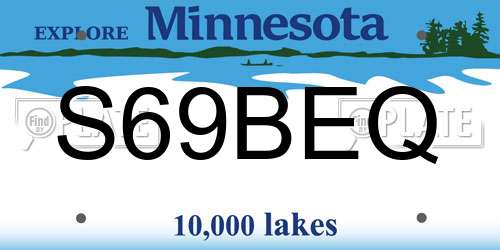 S69BEQ Minnesota License Plate