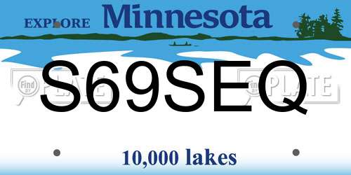 S69SEQ Minnesota License Plate