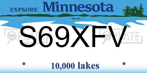 S69XFV Minnesota License Plate