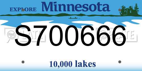 S700666 Minnesota License Plate