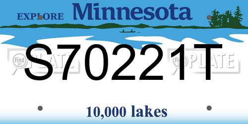 S70221T Minnesota License Plate
