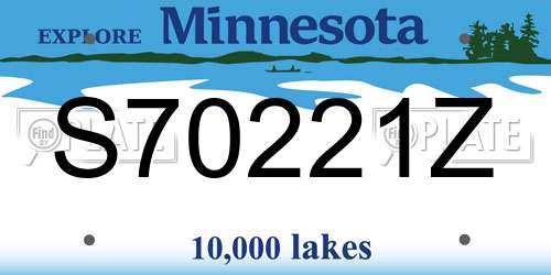 S70221Z Minnesota License Plate