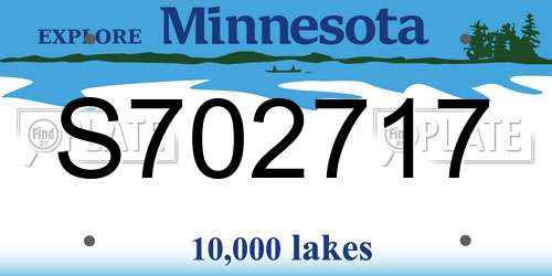 S702717 Minnesota License Plate