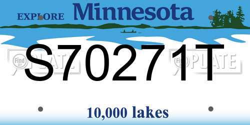 S70271T Minnesota License Plate