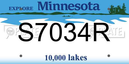 S7034R Minnesota License Plate