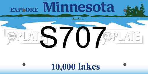 S707 Minnesota License Plate