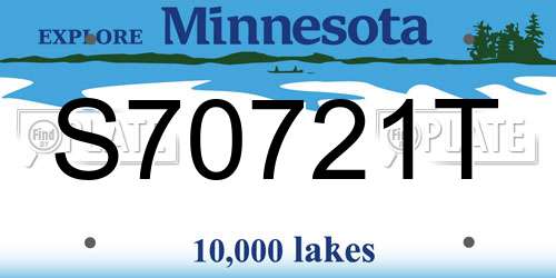 S70721T Minnesota License Plate