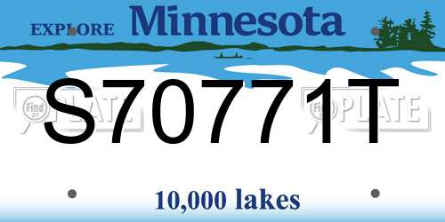 S70771T Minnesota License Plate