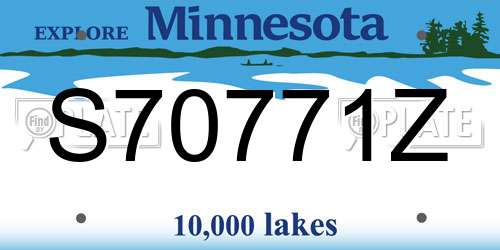 S70771Z Minnesota License Plate