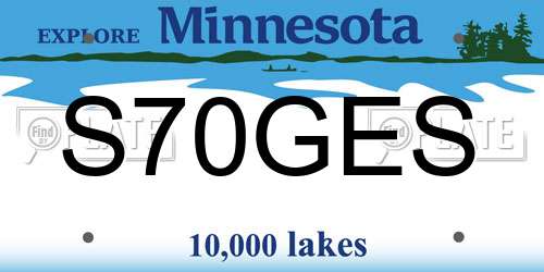 S70GES Minnesota License Plate