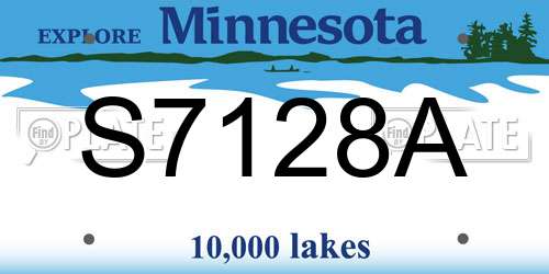 S7128A Minnesota License Plate