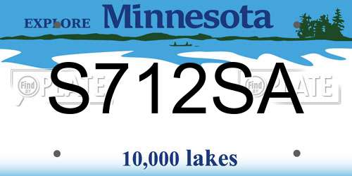 S712SA Minnesota License Plate