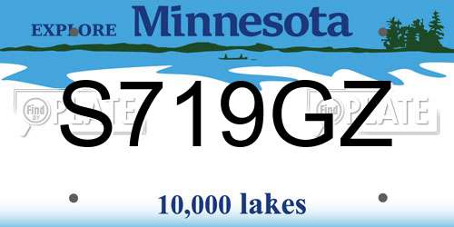 S719GZ Minnesota License Plate