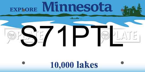 S71PTL Minnesota License Plate