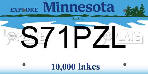 S71PZL Minnesota License Plate