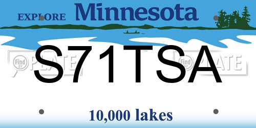 S71TSA Minnesota License Plate