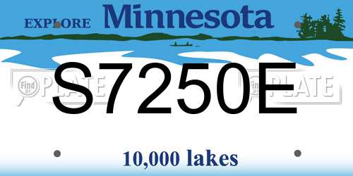 S7250E Minnesota License Plate
