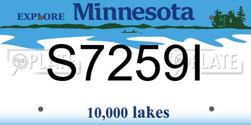 S7259I Minnesota License Plate