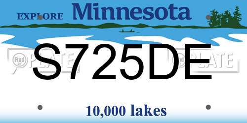 S725DE Minnesota License Plate