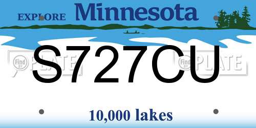 S727CU Minnesota License Plate
