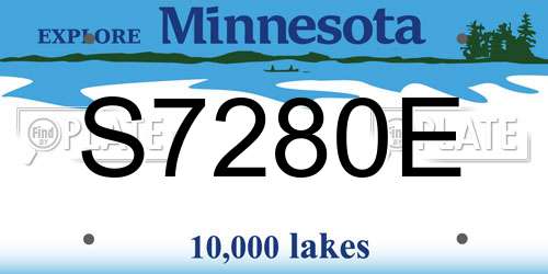 S7280E Minnesota License Plate