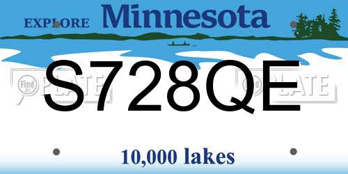 S728QE Minnesota License Plate