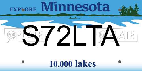 S72LTA Minnesota License Plate